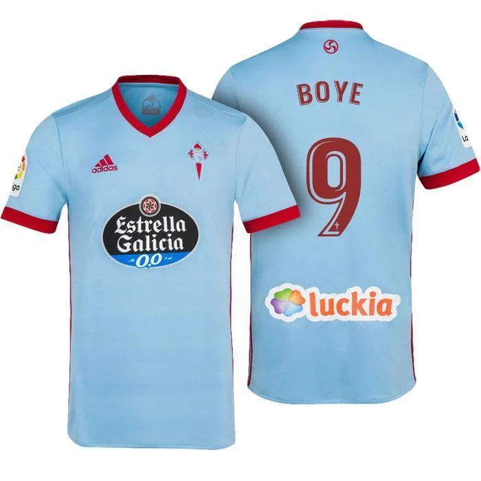 Men 9 Lucas Boye Jersey Soccer Celta de Vigo Jersey 2018 LaLiga