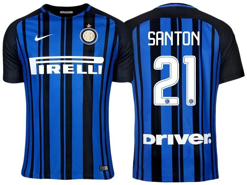 Men 21 Davide Santon Jersey Home Soccer Inter Milan FC Jersey 2018 Serie A