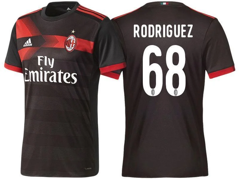 Men 68 Ricardo Rodriguez Jersey Away Soccer AC Milan Jersey 2018 Serie A