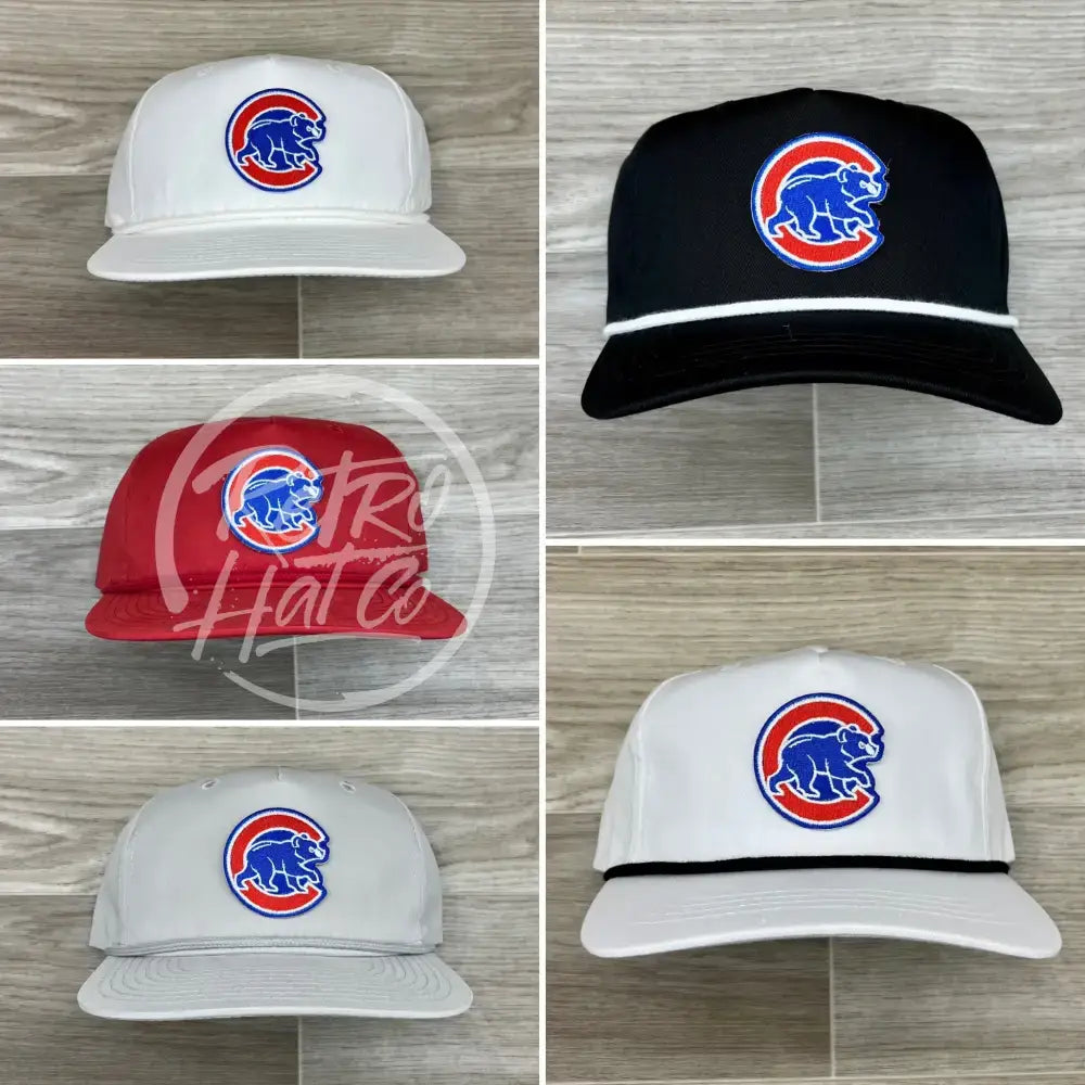 Retro Chicago Cubs Patch on Retro Rope Hat