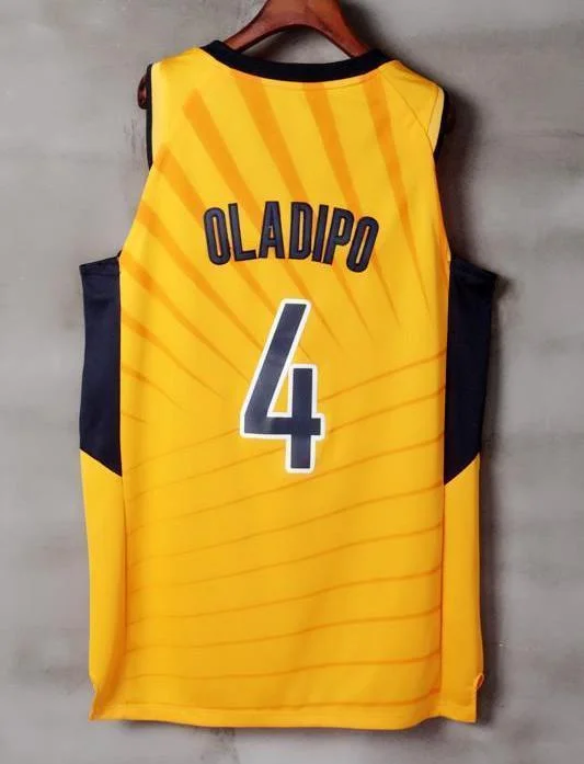 Men 4 VICTOR OLADIPO Jersey Yellow Gold Indiana Pacers Jersey Player