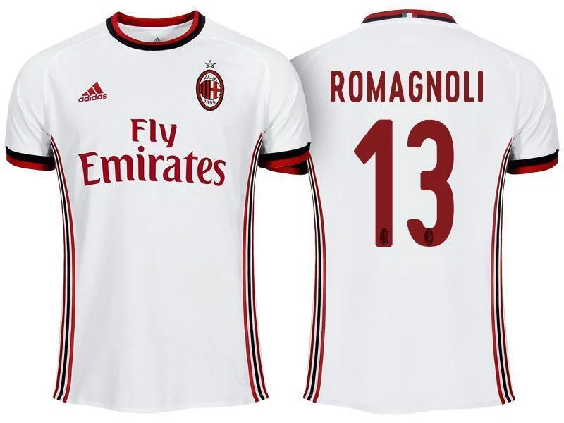 Men 13 Alessio Romagnoli Jersey Away Soccer AC Milan Jersey 2018 Serie A