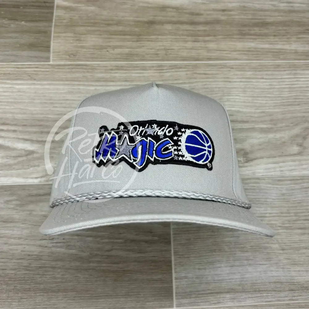 Vintage 90s Orlando Magic Patch on Tall Gray Retro Rope Hat