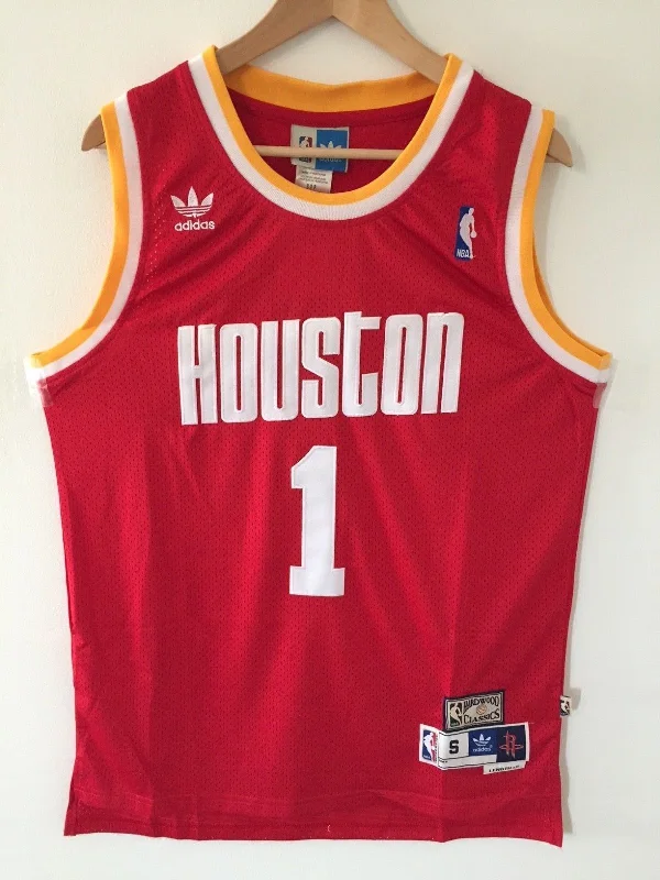 Men 1 Tracy McGrady Jersey Red Houston Rockets Throwback Swingman