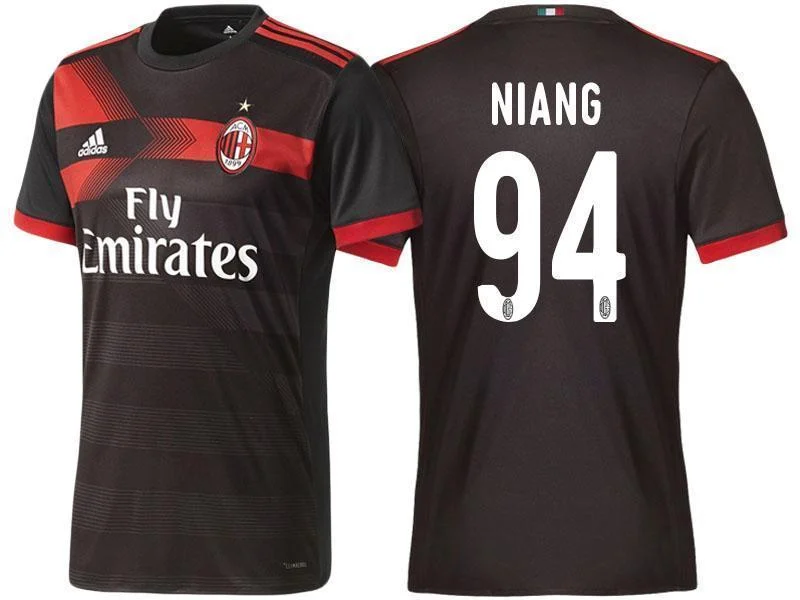 Men 94 M'Baye Niang Jersey Away Soccer AC Milan Jersey 2018 Serie A