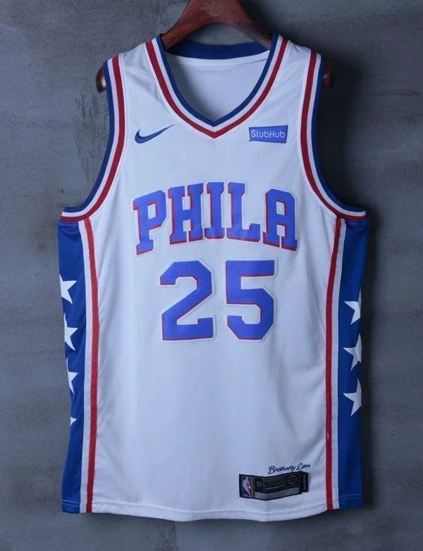 Men 25 Ben Simmons Jersey White Philadelphia 76ers Jersey Swingman Fanatics