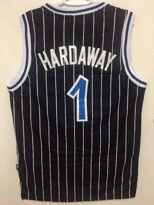 Men 1 Penny Hardaway Jersey Black Orlando Magic Swingman Jersey