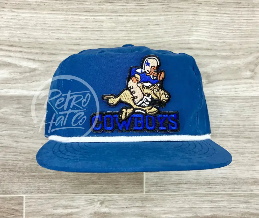 Retro 70s Dallas Cowboys (horse) on Blue Poly Rope Hat