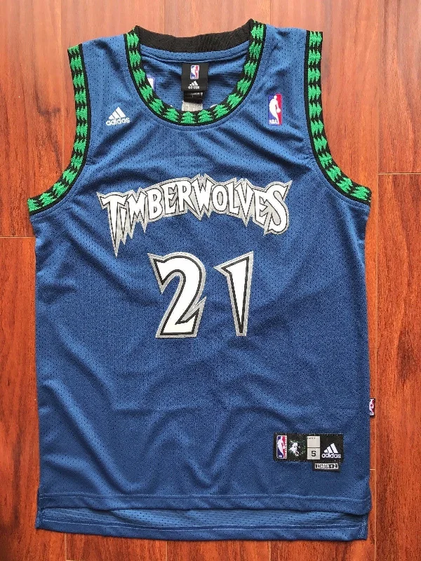 Men 21 Kevin Garnett Swingman Jersey Blue Minnesota Timberwolves Jersey