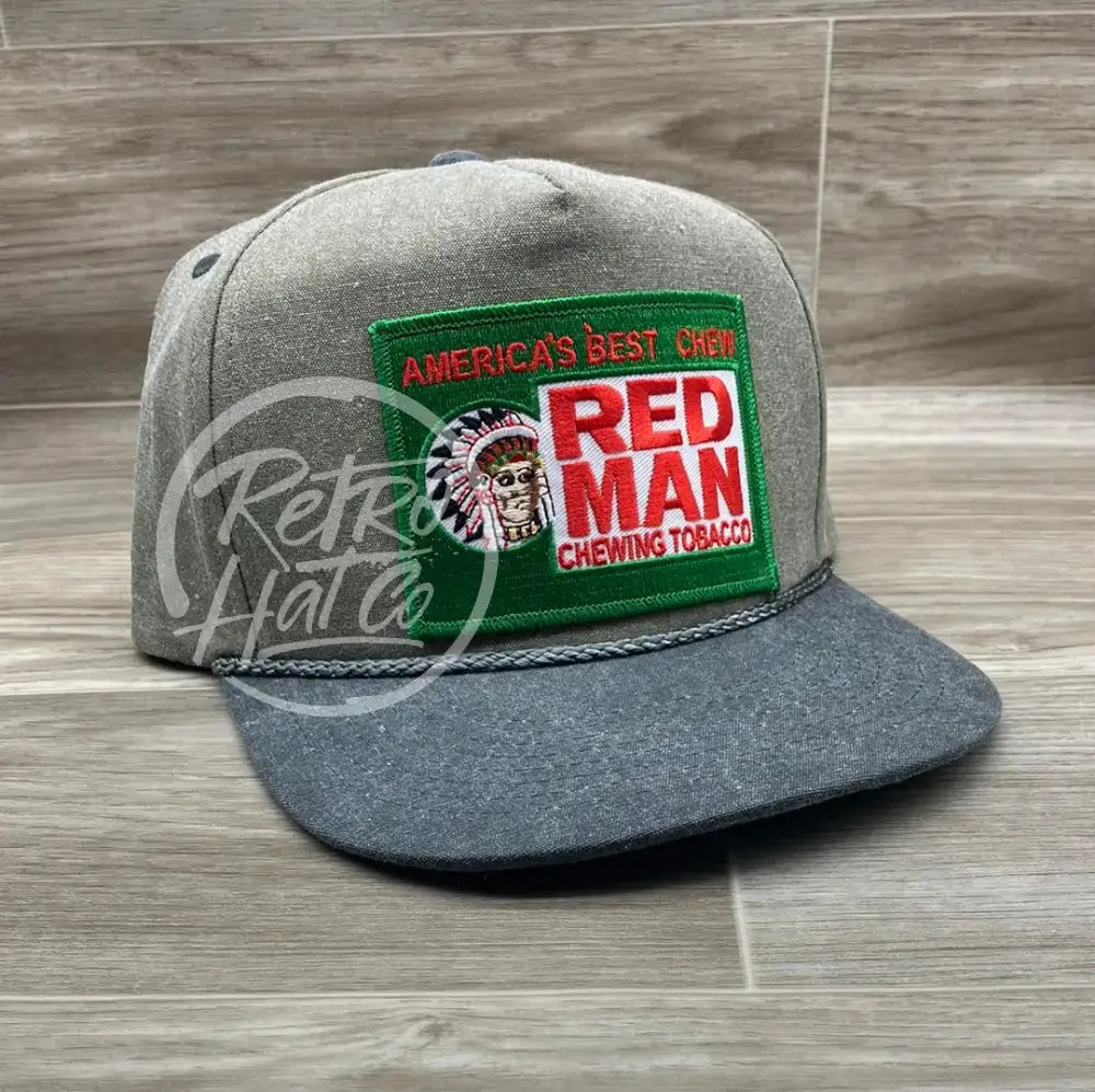 Red Man Green on Retro Two-Tone Rope Hat