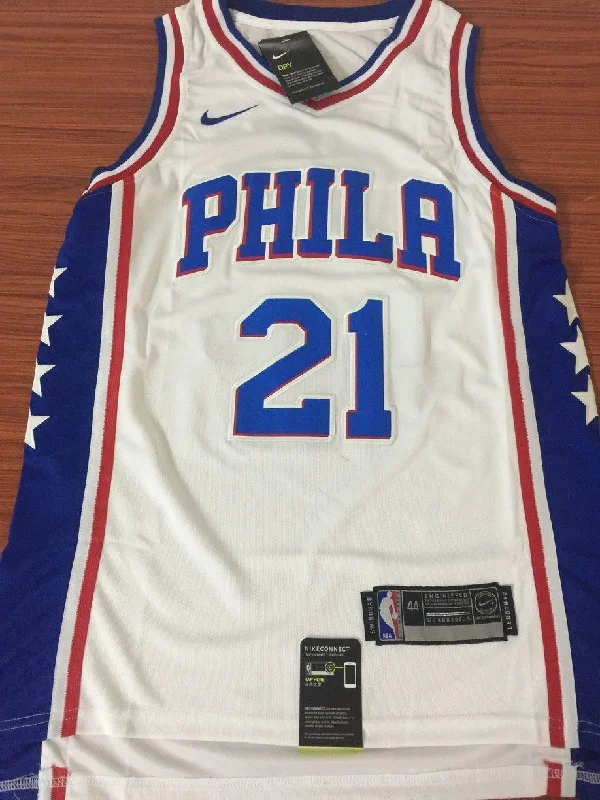 Men 21 Joel Embiid Jersey White Philadelphia 76ers Swingman Jersey Fanatics