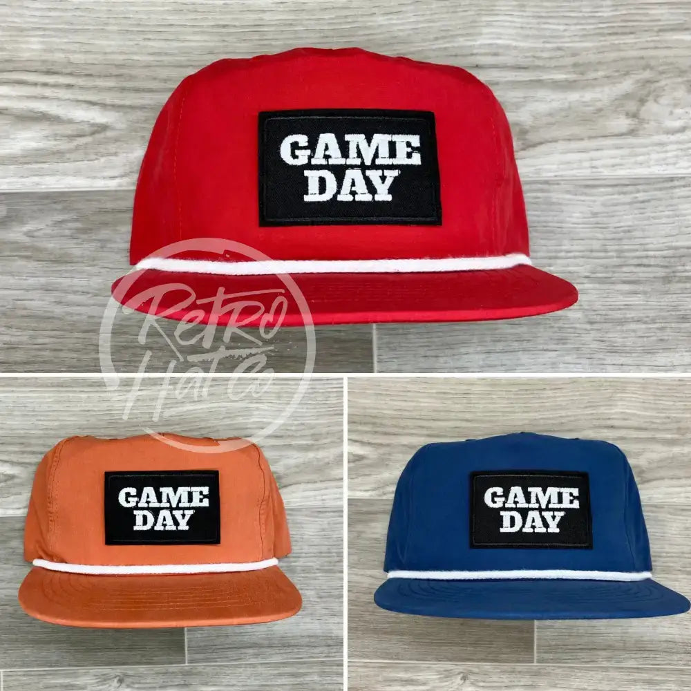 Game Day Patch on Retro Poly Rope Hat