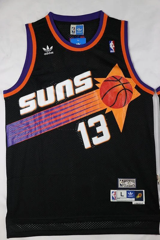 Men 13 Steve Nash Jersey Black Phoenix Suns Throwback Swingman Jersey