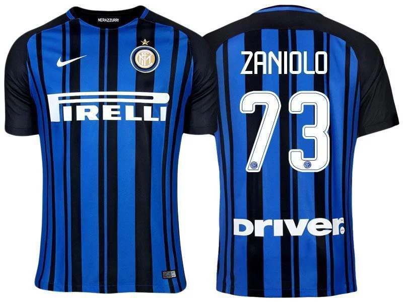 Men 73 Nicolo Zaniolo Jersey Home Soccer Inter Milan FC Jersey 2018 Serie A