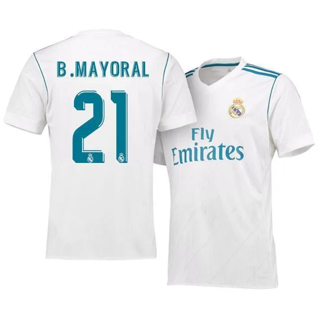 Men 21 Borja Mayoral Jersey Soccer Real Madrid Jersey 2018 LaLiga