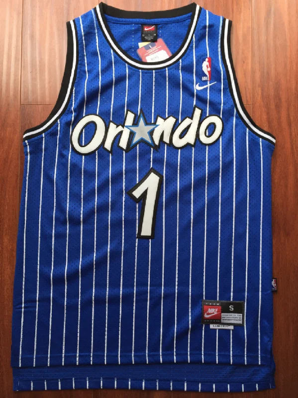 Men 1 Penny Hardaway Blue Jersey Orlando Magic Thowback Swingman Jersey