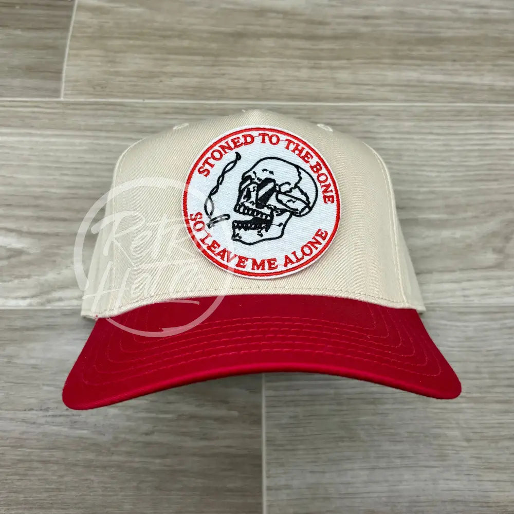 Stoned to the Bone Patch on Natural/Red Retro Hat