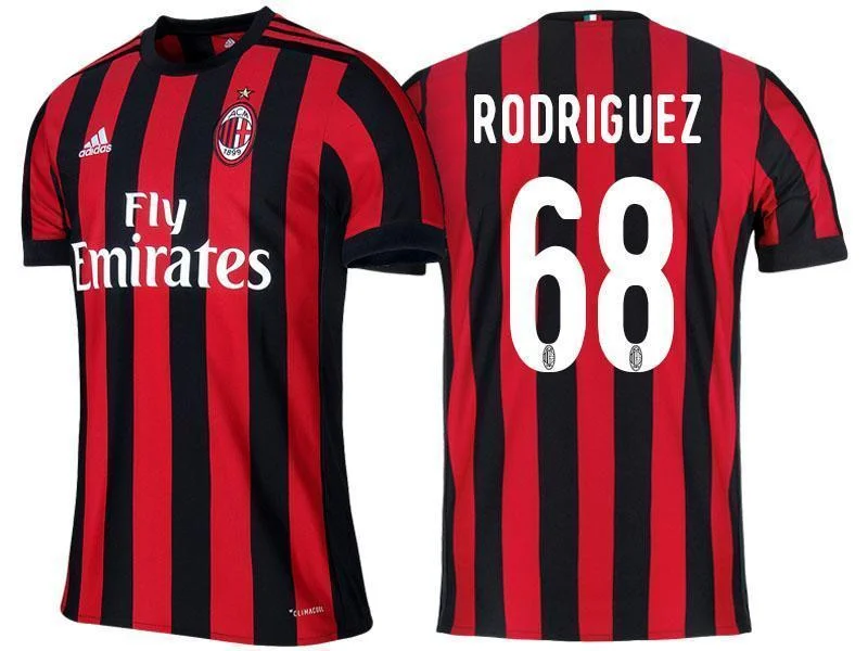 Men 68 Ricardo Rodriguez Jersey Home Soccer AC Milan Jersey 2018 Serie A