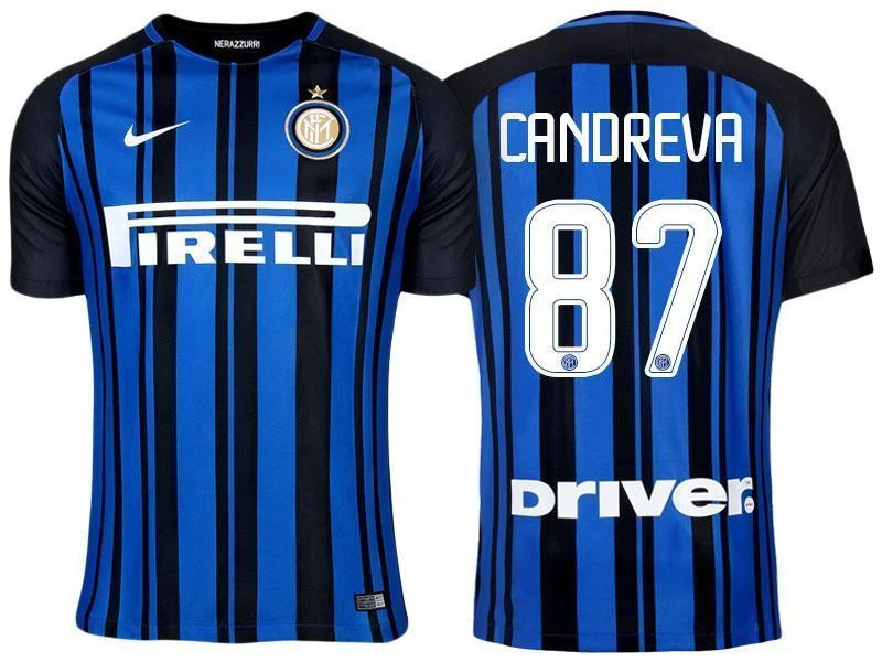 Men 87 Antonio Candreva Jersey Home Soccer Inter Milan FC Jersey 2018 Serie A