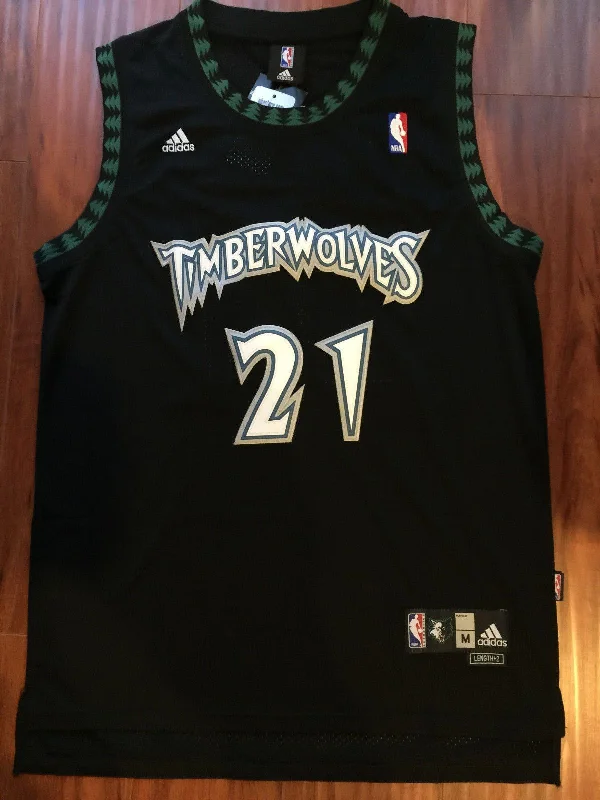 Men 21 Kevin Garnett Jersey Black Minnesota Timberwolves Swingman Jersey