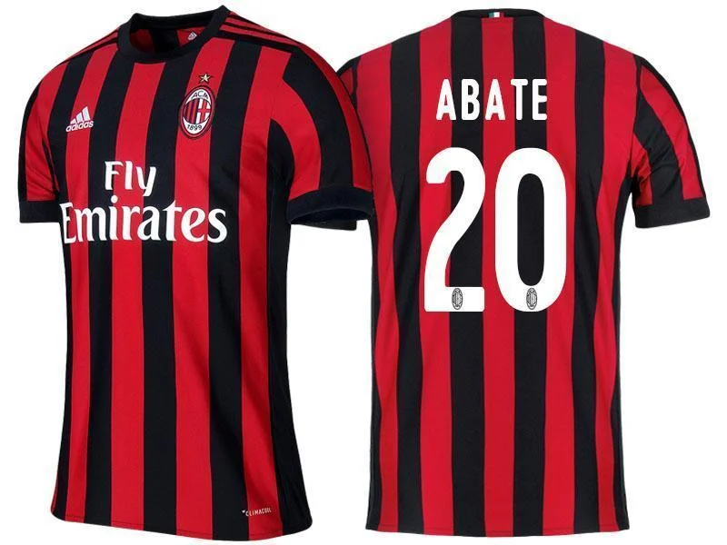 Men 20 Ignazio Abate Jersey Home Soccer AC Milan Jersey 2018 Serie A