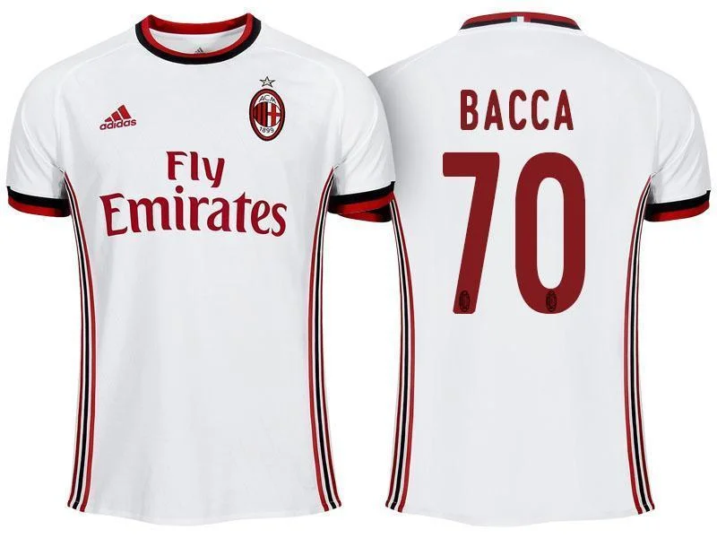 Men 70 Carlos Bacca Jersey Away Soccer AC Milan Jersey 2018 Serie A