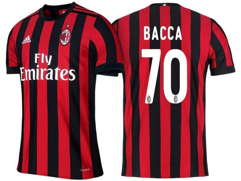 Men 70 Carlos Bacca Jersey Home Soccer AC Milan Jersey 2018 Serie A