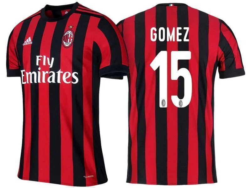 Men 15 Gustavo Gomez Jersey Home Soccer AC Milan Jersey 2018 Serie A