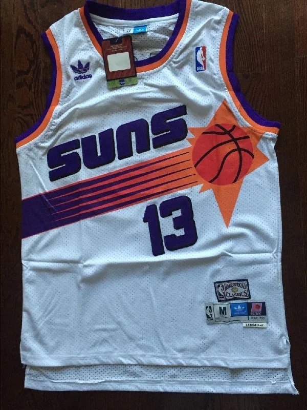 Men 13 Steve Nash Jersey White Phoenix Suns Throwback Swingman Jersey