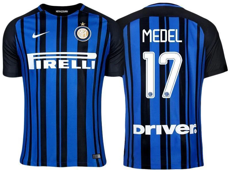 Men 17 Gary Medel Jersey Home Soccer Inter Milan FC Jersey 2018 Serie A