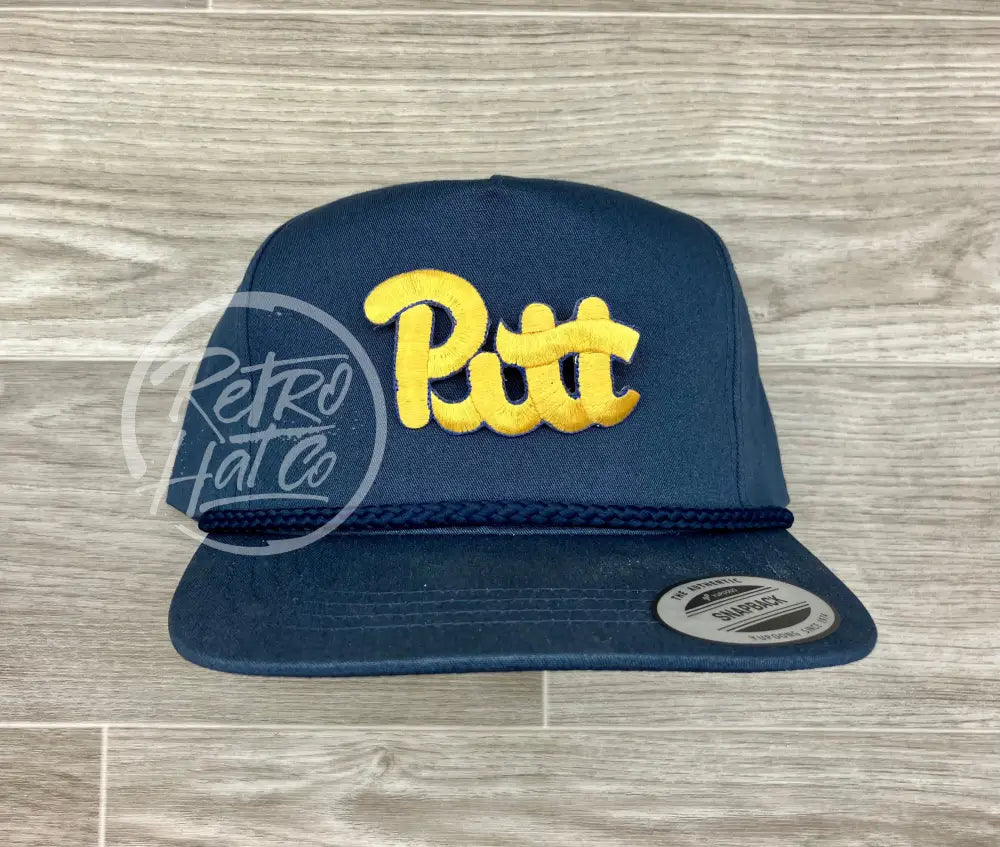 Vintage 90s Pittsburg / Pitt Patch on Blue Classic Rope Hat (1 of 1)