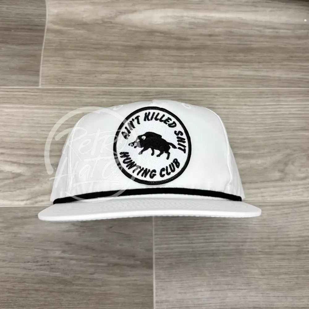 Ain’t Killed Shit on White Retro Hat w/Black Rope