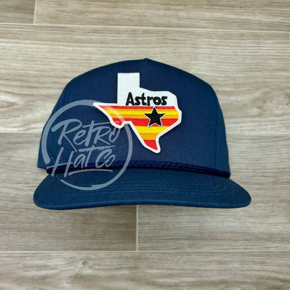 Houston Astros / Texas Patch on Blue Classic Rope Hat