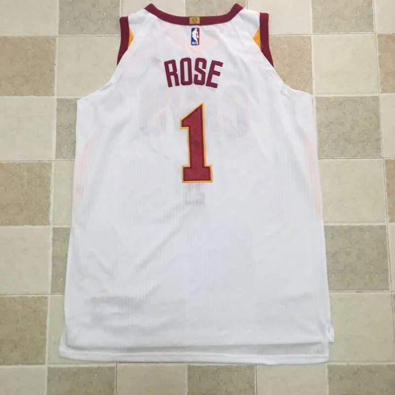 Men 1 Derrick Rose Jersey White Cleveland Cavaliers Jersey Player Special