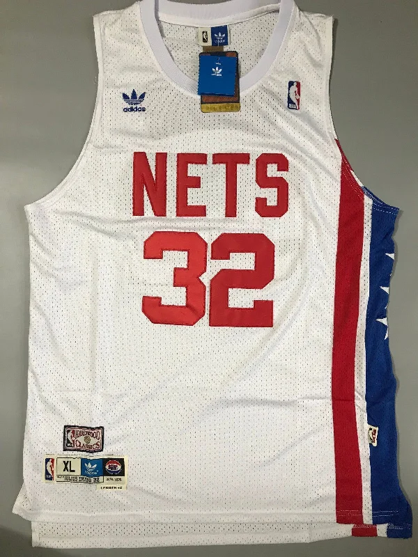 Men 32 Julius Erving Jersey New York Nets White Hardwood Classic