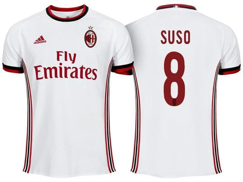 Men 8 Suso Jersey Away Soccer AC Milan Jersey 2018 Serie A