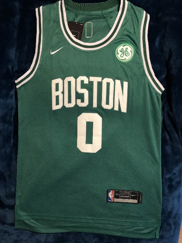 Men 0 Jayson Tatum Jersey Green Boston Celtics Jersey Authentic Player