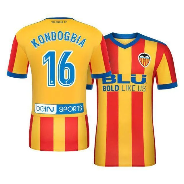 Men 16 Geoffrey Kondogbia  Jersey Soccer Valencia Jersey 2018 LaLiga