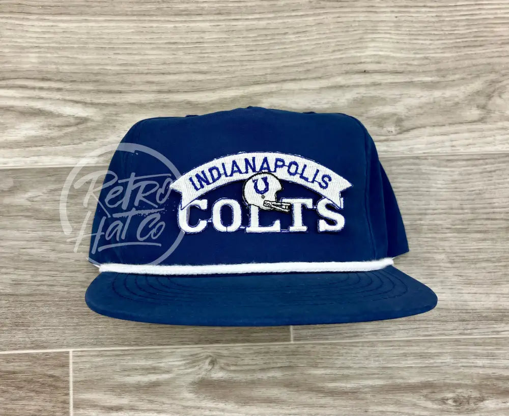 Vintage 90s Indianapolis Colts Patch on Navy Poly Rope Hat