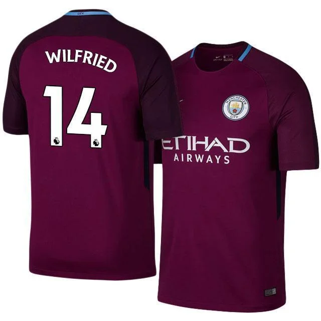 Men 14 Wilfried Bony Jersey Away Soccer Manchester City Jersey Premier League