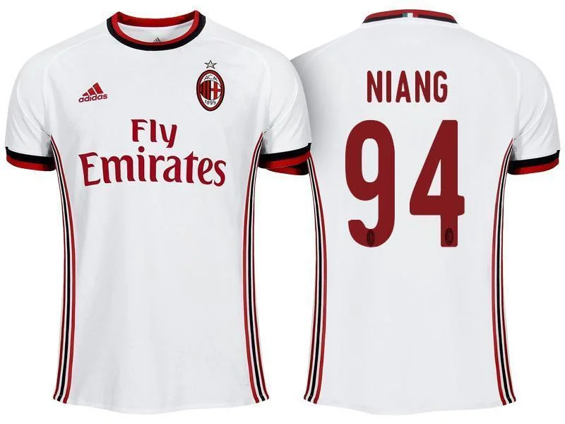 Men 94 M'Baye Niang Jersey Away Soccer AC Milan Jersey 2018 Serie A