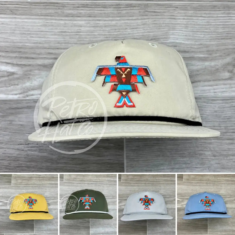 Southwestern / Tribal Thunderbird (Small) Patch on Retro Rope Hat