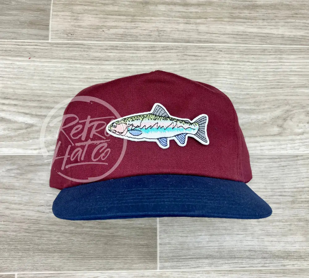 Trout on Retro Maroon/Navy Rope Hat