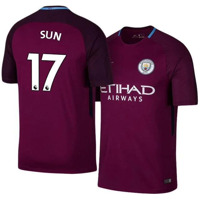 Men 17 Sun Jihai Jersey Away Soccer Manchester City Jersey Premier League