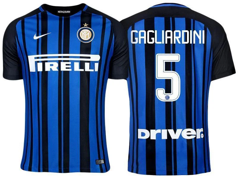 Men 5 Roberto Gagliardini Jersey Home Soccer Inter Milan FC Jersey 2018 Serie A