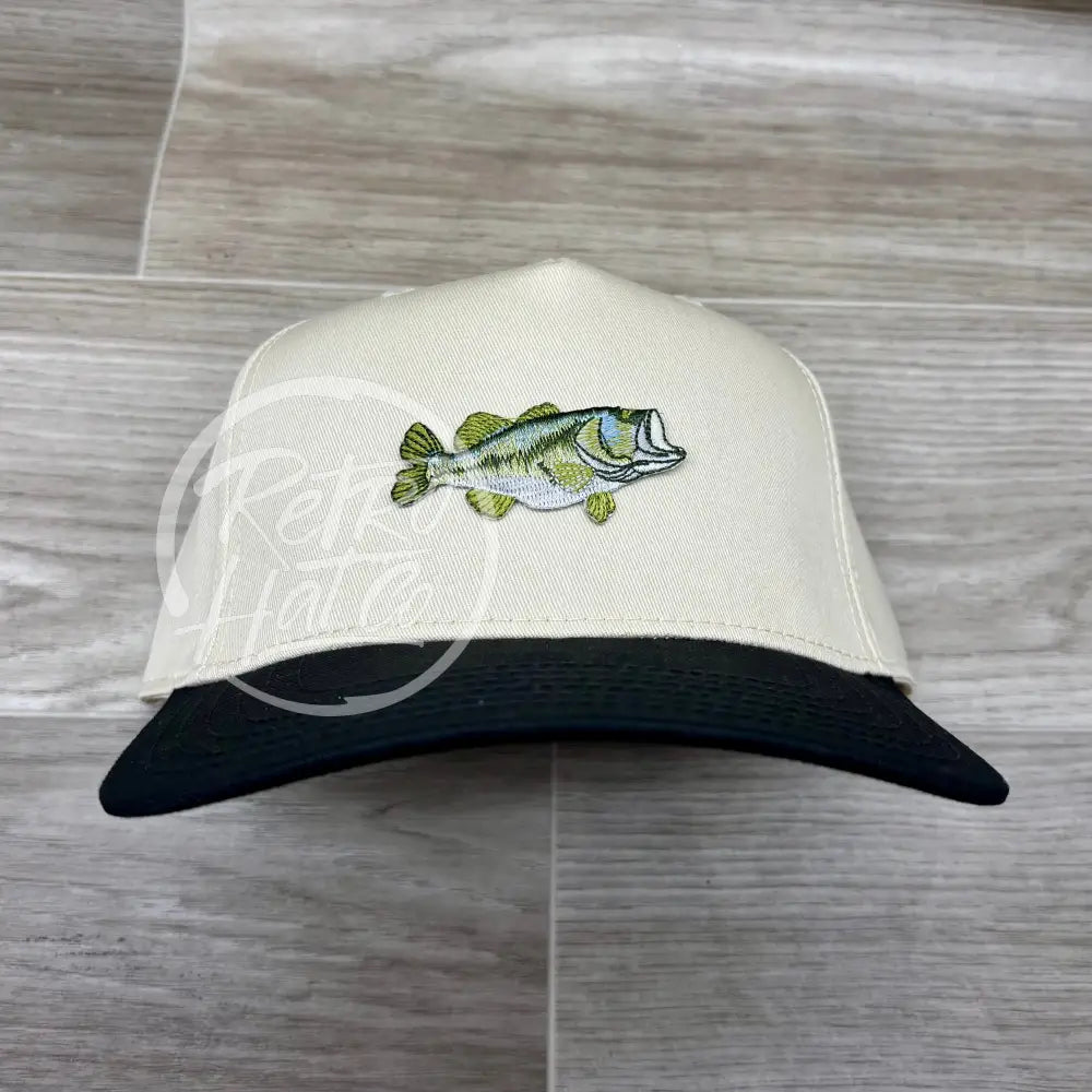 Bass Patch on Natural/Black Retro Hat