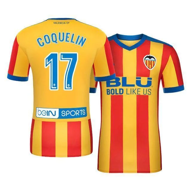 Men 17 Francis Coquelin  Jersey Soccer Valencia Jersey 2018 LaLiga