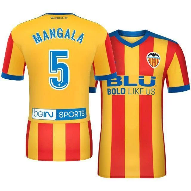 Men 5 Eliaquim Mangala Jersey Soccer Valencia Jersey 2018 LaLiga