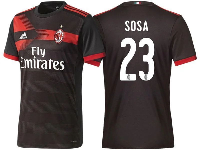 Men 23 Jose Sosa Jersey Away Soccer AC Milan Jersey 2018 Serie A