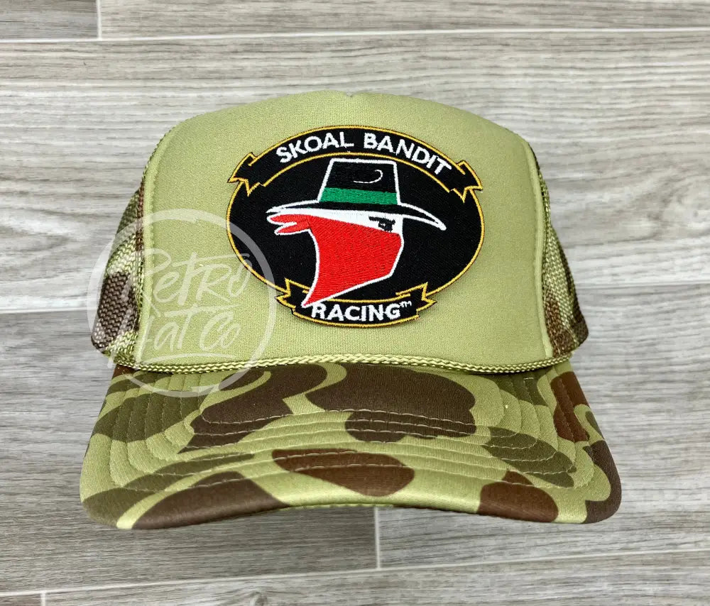 Skoal Bandit Racing on Solid Front Camo Trucker Hat